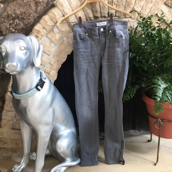 Madewell Gray Skinny Zipped Ankle Mid Rise Jeans Women’s Size 24 - Picture 2 of 8